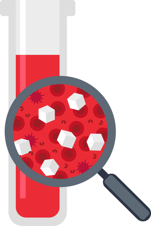 Hematology concept with red blood cell in test tube